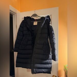 Moncler girls  Dark Blue Puffer Jacket Vennal Giubbotto long coat size 14